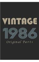 Retro Birthday - Vintage 1986 Notebook Original Parts Gift