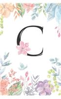 Monogrammed Floral C Journal by Crazy Beautiful Designs