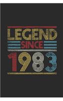 Legend Since 1983: Blank Lined Notebook (6" x 9" - 120 pages) Birthday Themed Notebook for Daily Journal, Diary, and Gift