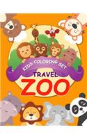 Kids Coloring Set Travel Zoo