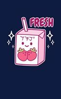 Fresh: Notebook For Japanese Pop Culture Lovers Featuring A Cute Kawaii Strawberry Juice Box