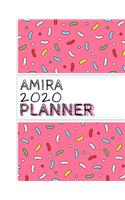 Amira: : 2020 Personalized Planner: One page per week: Pink sprinkle design