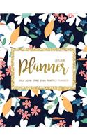 July 2019- June 2020 Monthly Planner: Two Year - Daily Weekly Monthly Calendar Planner For To do list Planners And Academic Agenda Schedule Organizer Logbook Journal Notebook Gold Black 