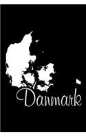 Danmark - Black Lined Notebook with Margins (Denmark): 101 Pages, Medium Ruled, 6 x 9 Journal, Soft Cover