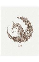 Vintage Unicorn 2018 Weekly Monthly Planner: Calendar Organiser and Journal Notebook with Inspirational Quotes + To Do Lists with Unicorn Cover