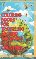 Coloring books for travelling around the world in 50 countries