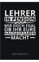 Lehrer in Pension Notizbuch