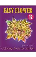 Easy Flower Coloring Book for Seniors