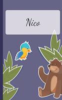 Nico: Personalized Notebooks - Sketchbook for Kids with Name Tag - Drawing for Beginners with 110 Dot Grid Pages - 6x9 / A5 size Name Notebook - Perfect a