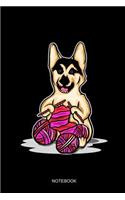 Notebook: Liniertes Notizbuch - Hund Stricken Häkeln Wolle Handarbeit Geschenk für Strickaufträge, Kundenaufträge