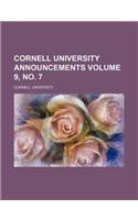 Cornell University Announcements Volume 9, No. 7: (English)
