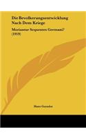 Die Bevolkerungsentwicklung Nach Dem Kriege