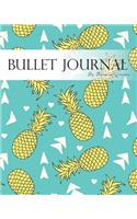 Bullet Journal Notebook, Dotted Grid, Graph Grid-Lined Paper, Large, 8x10, 150 Pages: Doodles Summer Yellow Pineapple Aqua Blue Soft Covers: Master Journaling with Bullet Guide System Professional Journal