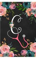 C: You are loved, Monogram Initial Letter Blank Lined Journal Notebook, Undated Daily Planner and appointment slot, Priorities, To do list for Medical 