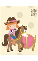Daily Planner 2020-2021 Cowboy Girl 15 Months Gratitude Hourly Appointment Calendar