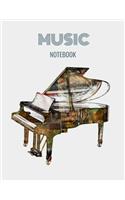 Music Notebook: Blank Music Sheet Notebook: Music Manuscript Paper, Staff Paper, (8.5"x11" - 100 Pages), Music Composition Book