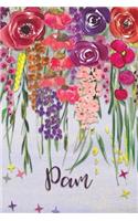 Pam: Personalized Lined Journal - Colorful Floral Waterfall (Customized Name Gifts)