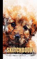 Sketchbook: Cute Puppy Dog Cover Design - White Paper - 120 Blank Unlined Pages - 8.5" X 11" - Matte Finished Soft Cover