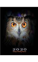 2020 Weekly & Monthly Planner: Owl Weekly Organizer for 2020 with Notes Pages and Year Calendar - Owl Abstract