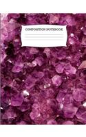 Composition Notebook: College Ruled Purple Quartz Book