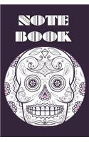 Notebook: Sugar Skull - Day of the Dead - Composition Book . Cornell Notes - Round Purple Sugar Skull