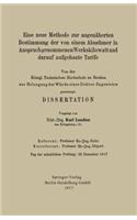 Eine neue Methode zur angenäherten Bestimmung der von einem Abnehmer in Anspruch genommenen Werkskilowatt und darauf aufgebaute Tarife