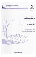 Adopted Texts: 2012 Ordinary Session (Third Part)