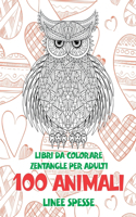 Libri da colorare Zentangle per adulti - Linee spesse - 100 Animali
