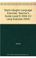 Steck-Vaughn Language Exercises: Teacher's Guide Grade 5 Level E 2004