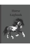 Horse Logbook: A Grey Essential Health Care logging Record Notebook Organizer, Tracker, Grooming and Blank Calendar Training Journal for Recording Everyday Mainten