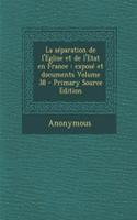 La séparation de l'Eglise et de l'Etat en France