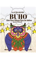 Búho Libro Para Colorear Para Los Adultos ( En Letra Grande )