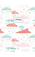 Lined Journal (Diary, Notebook) 8.5 x 11: 110 pages, Modern Abstract Fun Pink & Blue Clouds