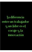 La diferencia entre un trabajador y un líder es el coraje y la innovación