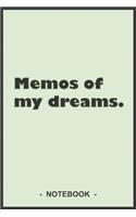 Memos of my dreams - To draw and note down your dreams memories, emotions and interpretations: 6"x9" notebook with 110 blank lined pages