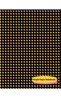 Graph Paper Notebook: 80s 90s Retro Themed - 5x5 Ruled - Large (8.5" x 11") 120 pages - Blacks Cover Yellow Dots