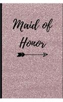 Maid of Honor: : Pretty Pink Glitter Notebook: Things To Do: Bridesmaid Proposal Prompted Fill In Organizer for Maid of Honor for Notes, Reminders, Lists, Things t