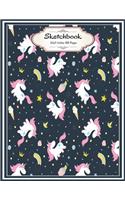 Unicorn Stars: Sketchbook 8.5x11 Inches 100 Pages for Drawing, Doodling or Sketching Lovely Gift Idea for Kids Unicorns Lovers