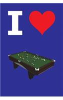 Blank Notebook - 100 Pages - I Love Pool