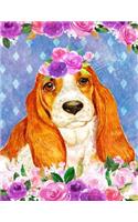 My Big Fat Journal Notebook For Dog Lovers Basset Hound In Flowers: Jumbo Sized Ruled Notebook Journal - 300 Plus Lined and Numbered Pages With Index For Journaling, Writing, Planning and Doodling In Large 8.5 by 11 