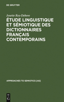 Étude Linguistique Et Sémiotique Des Dictionnaires Français Contemporains