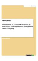 Recruitment of External Candidates as a Function of Human Resources Management in the Company