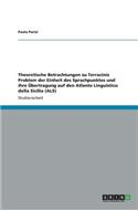 Theoretische Betrachtungen zu Terracinis Problem der Einheit des Sprachpunktes und ihre Übertragung auf den Atlante Linguistico della Sicilia (ALS)