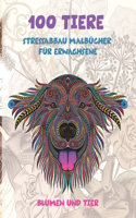 Stressabbau Malbücher für Erwachsene - Blumen und Tier - 100 Tiere
