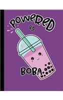 Powered by Boba: Purple Kawaii Bubble Tea Notebook