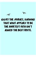 Enjoy the journey, knowing that what appears to be the shortest path isn't always the best route. Journal
