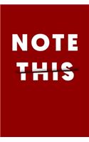 RED NOTEBOOK NOTE THIS MATTFISNISH HIGH QUALITY MATT FINISH *HIGH QUALITY* 6x9 inches