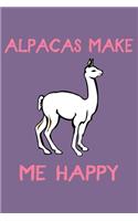 Alpacas Make Me Happy: Lined Journal & Planner To Write In, Cute Alpaca Notebook For Alpaca Lovers, Best Gift For Animal Lovers.