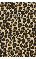 Elly: Personalized Notebook - Leopard Print (Animal Pattern). Blank College Ruled (Lined) Journal for Notes, Journaling, Diary Writing. Wildlife Theme Des