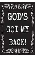 God's Got My Back: 100 Page Lined Journal - 6x9 Matte Cover Lined White Paper